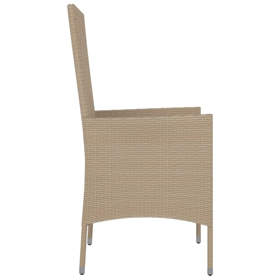 Chaises de jardin avec coussins lot de 4 Résine tressée Beige - 6