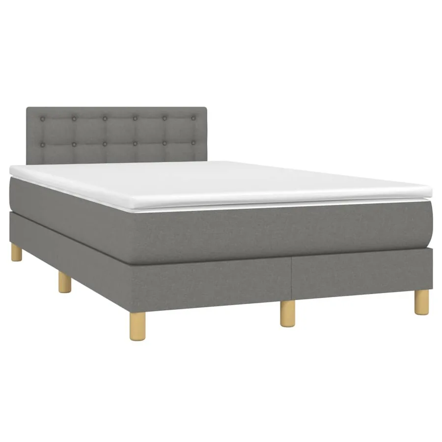 Sommier à lattes de lit et matelas et LED Gris foncé 120x200 cm - 3