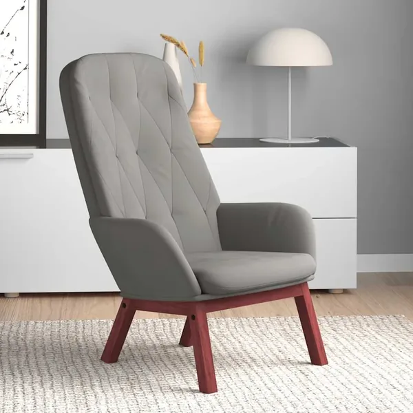 Chaise de relaxation Gris clair Velours