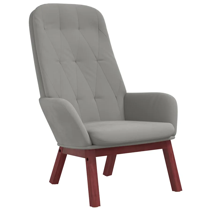 Chaise de relaxation Gris clair Velours - 2