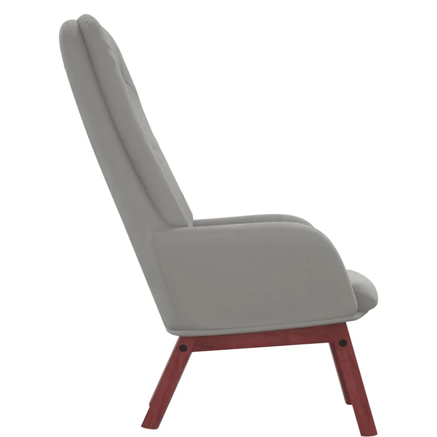 Chaise de relaxation Gris clair Velours - 4
