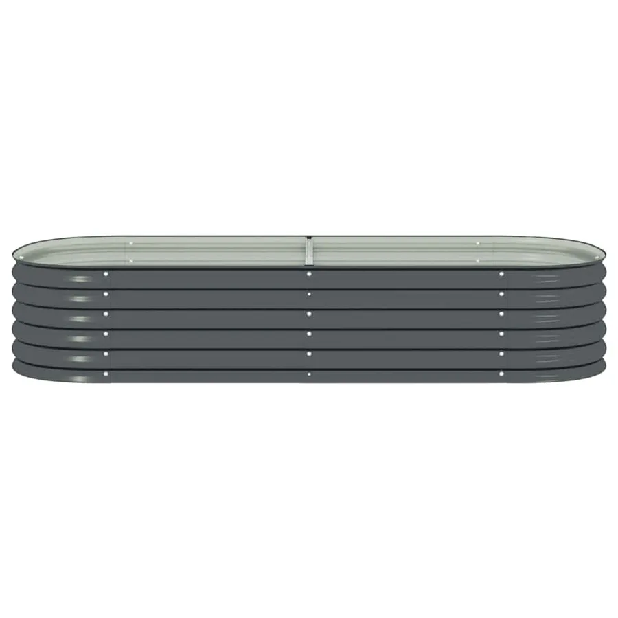 Lit surélevé de jardin 240x80x44 cm Acier galvanisé Gris - 5