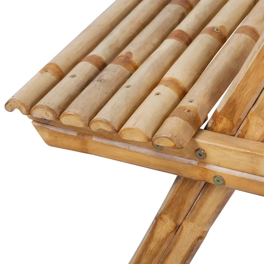 Table de pique-nique 115x115x81 cm Bambou - 4