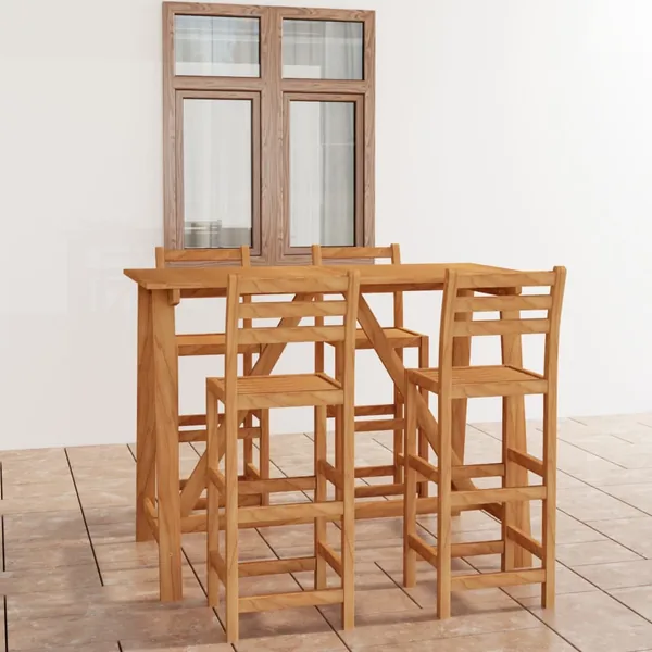 Ensemble de bar d'extérieur 5 pcs Bois d'acacia massif
