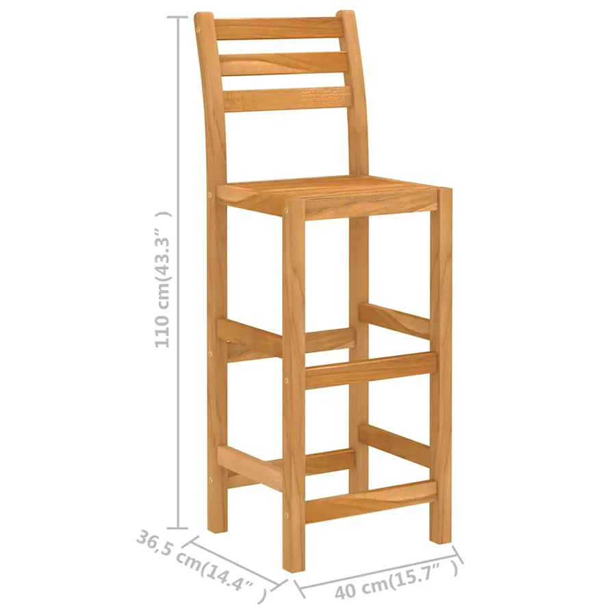 Ensemble de bar d'extérieur 5 pcs Bois d'acacia massif - 11