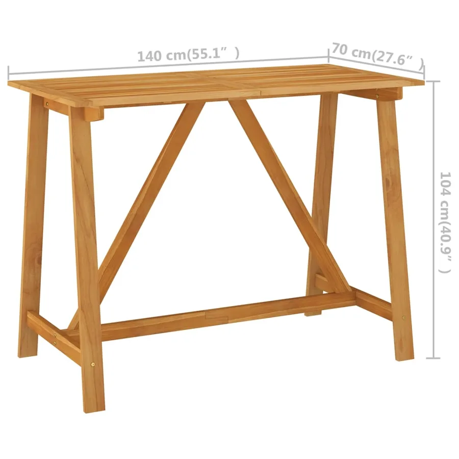 Ensemble de bar d'extérieur 5 pcs Bois d'acacia massif - 12