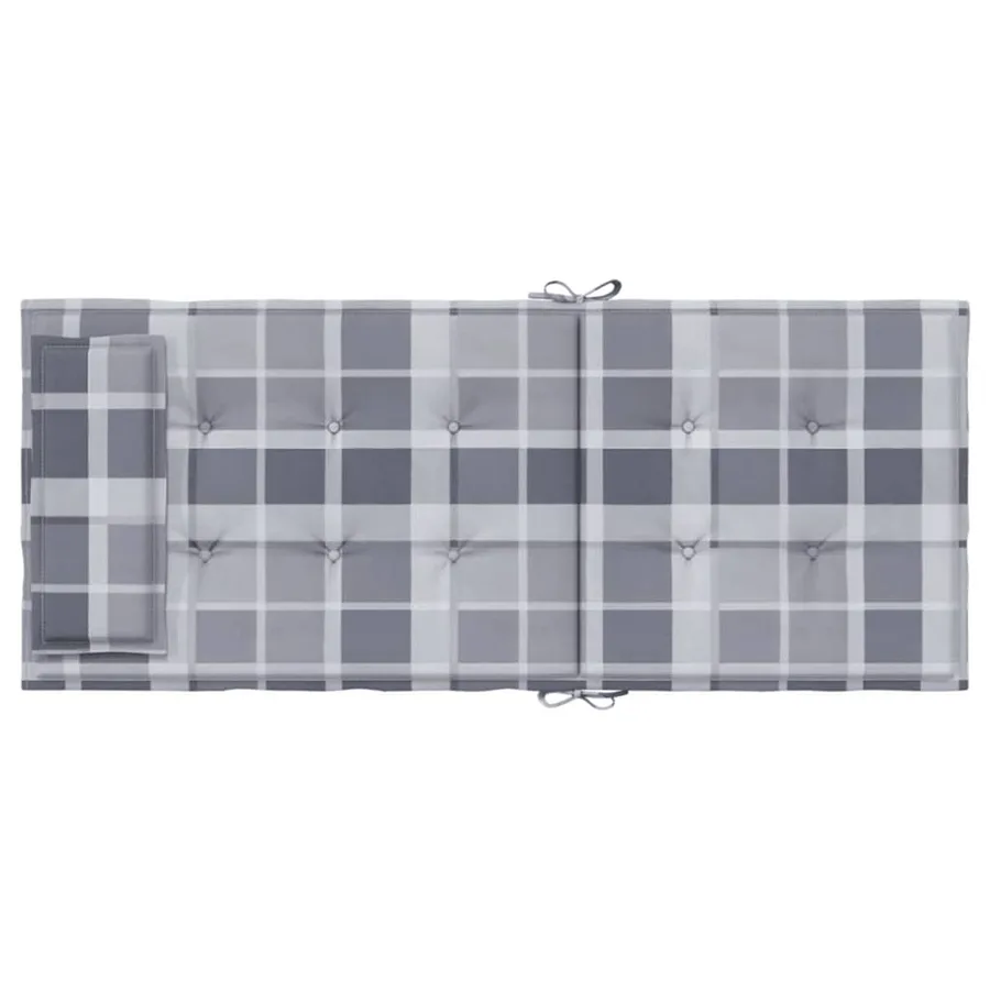 Coussins de chaise à dossier haut lot de 4 carreaux gris - 7