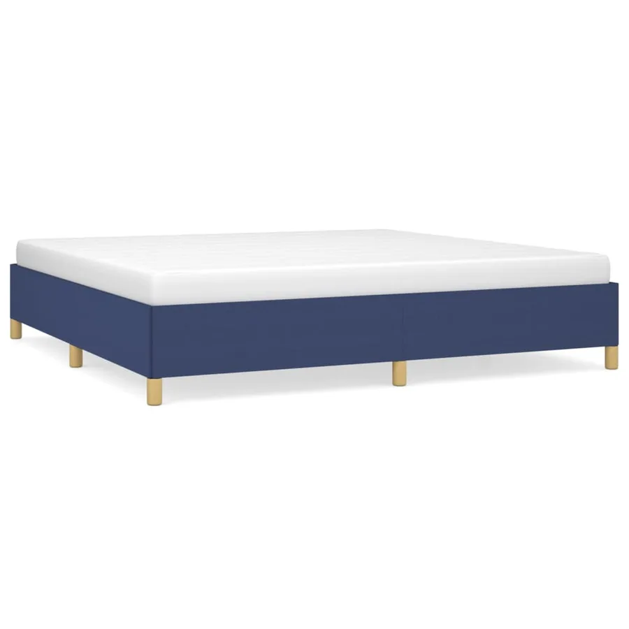 Cadre de lit sans matelas bleu 200x200 cm tissu - 2