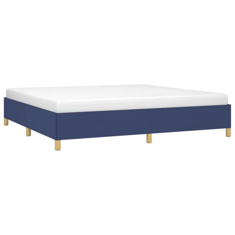 Cadre de lit sans matelas bleu 200x200 cm tissu - 3
