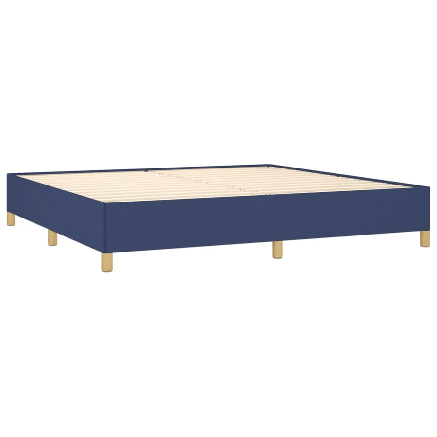 Cadre de lit sans matelas bleu 200x200 cm tissu - 4