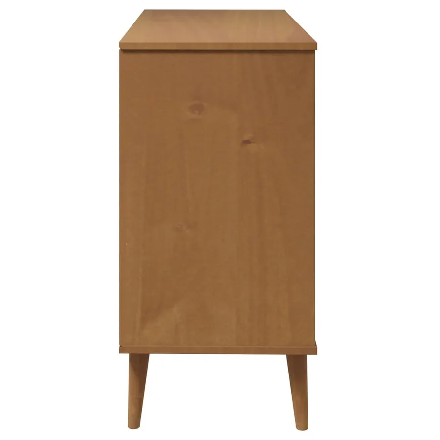 Commode MOLDE Marron 113x40x80 cm Bois de pin massif - 6