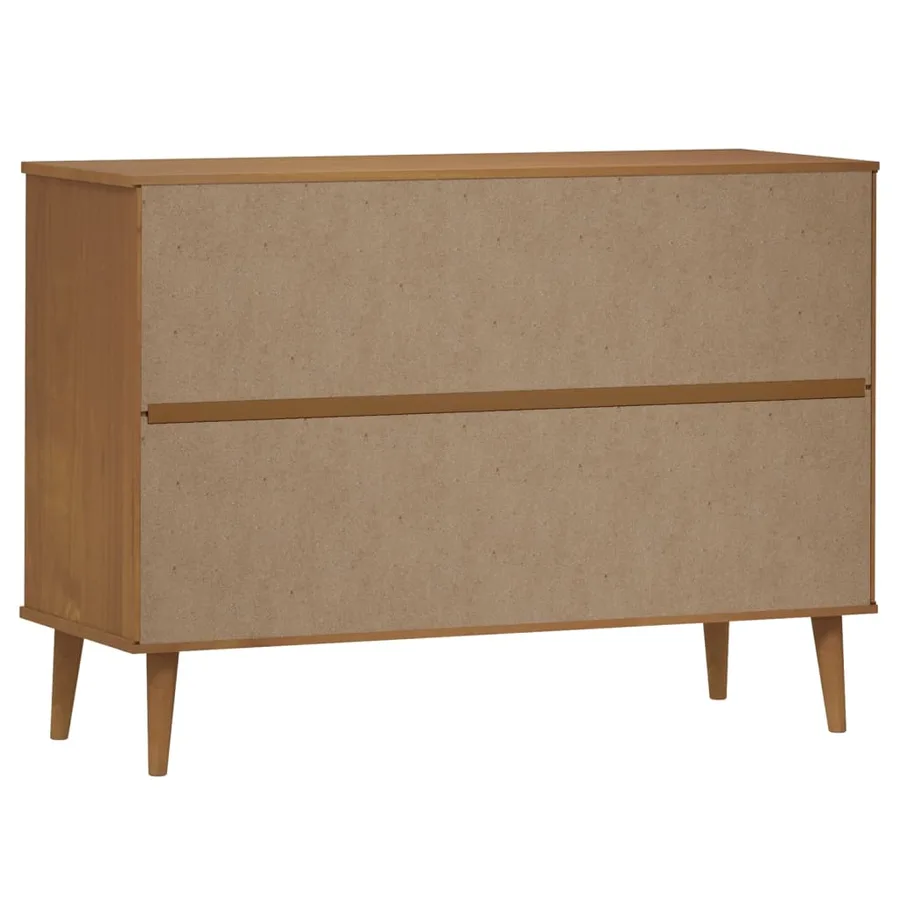 Commode MOLDE Marron 113x40x80 cm Bois de pin massif - 7