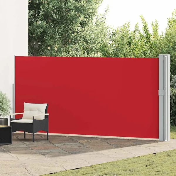 Auvent latéral rétractable de patio 170x1200 cm Rouge