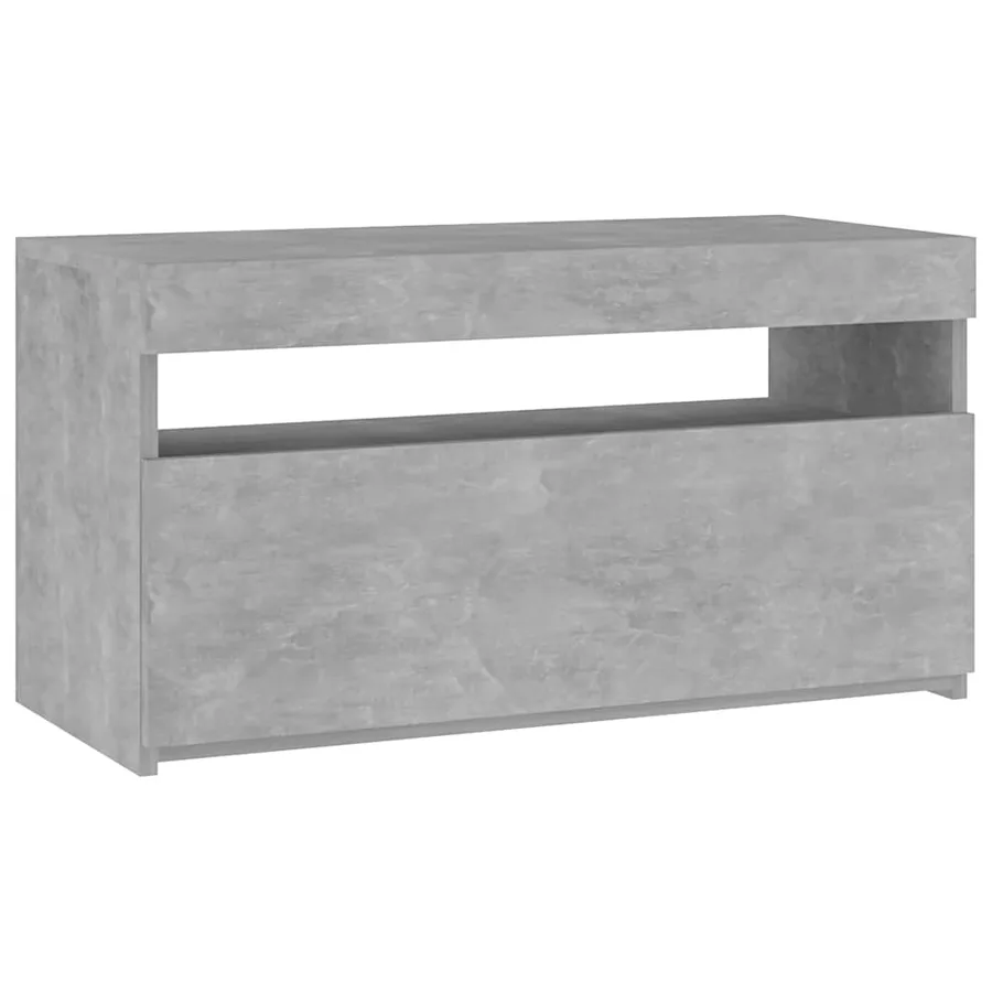 Meuble TV avec lumières LED Gris béton 75x35x40 cm - 2