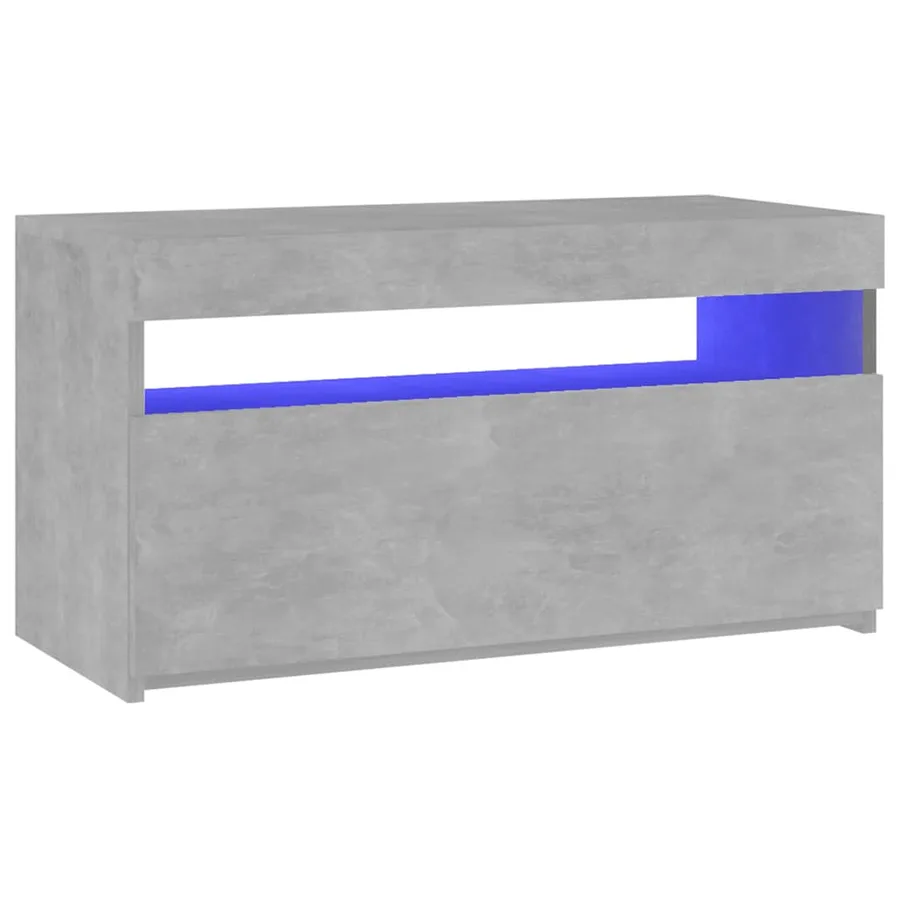 Meuble TV avec lumières LED Gris béton 75x35x40 cm - 6