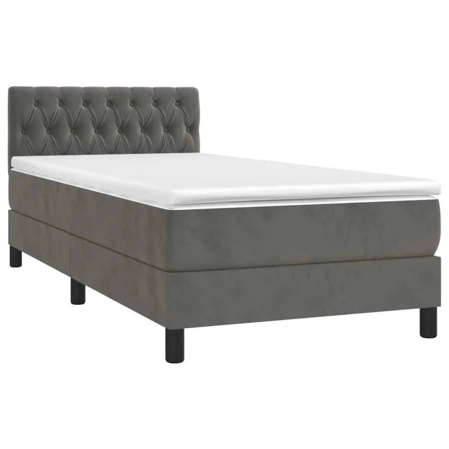 Sommier à lattes de lit avec matelas Gris foncé 100x200 cm - 3