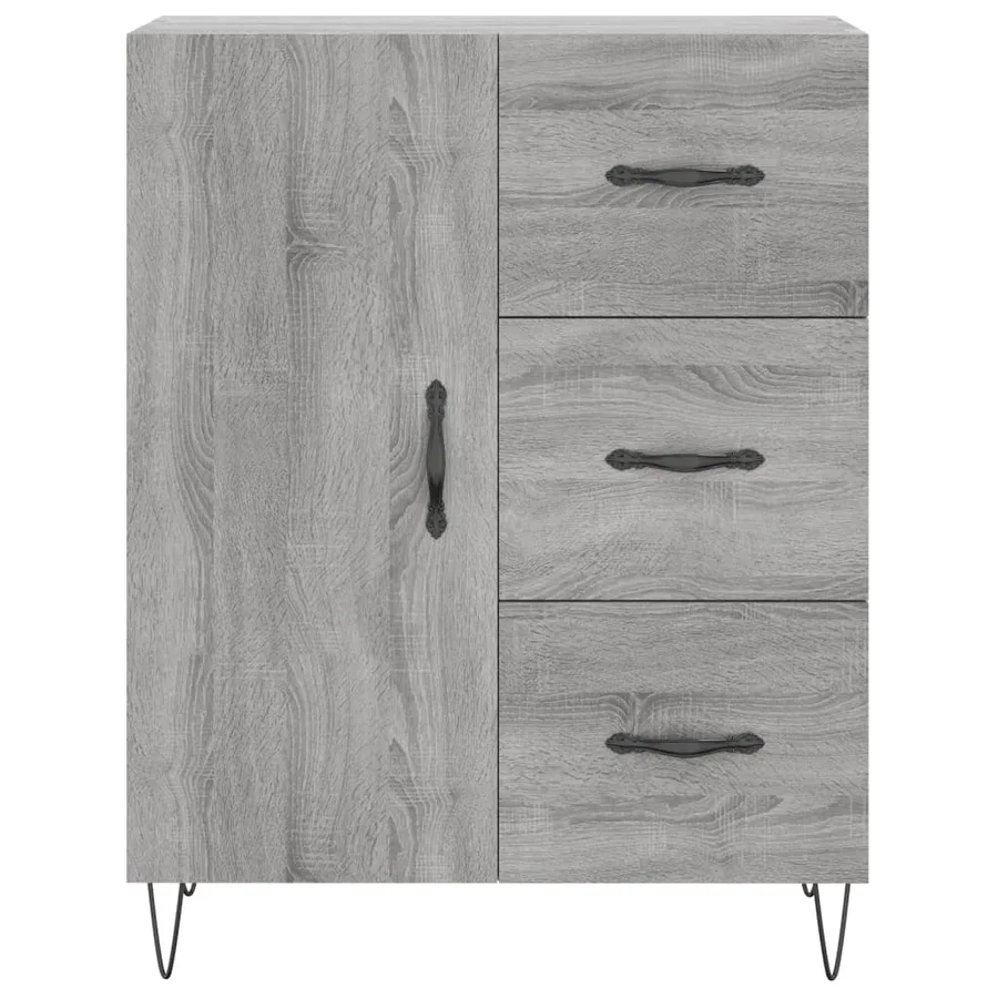 Buffet haut Sonoma gris 69,5x34x180 cm Bois d'ingénierie - 8