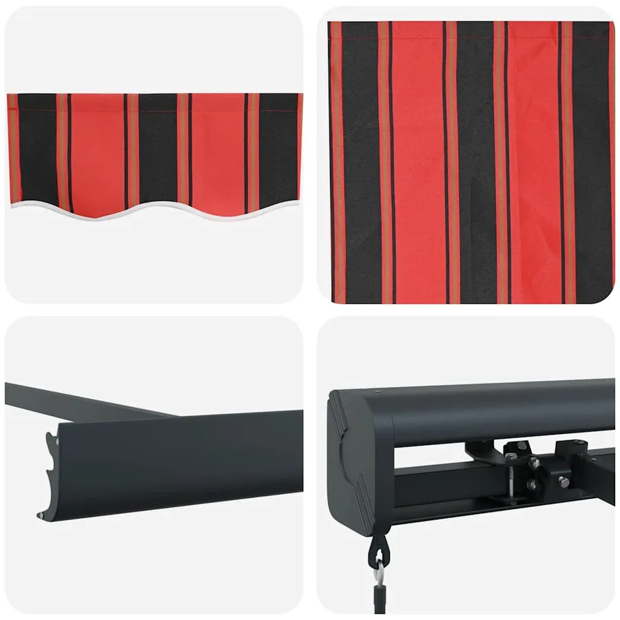 Auvent rétractable orange et marron 3,5x2,5m tissu et aluminium - 11
