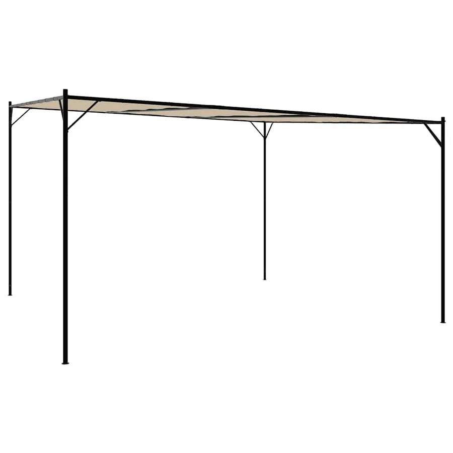Belvédère beige 4x4 m 180 g/m² tissu et acier - 2