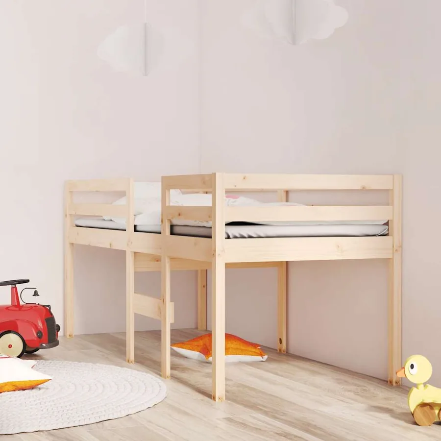 Lit haut sans matelas 80x200 cm bois de pin massif