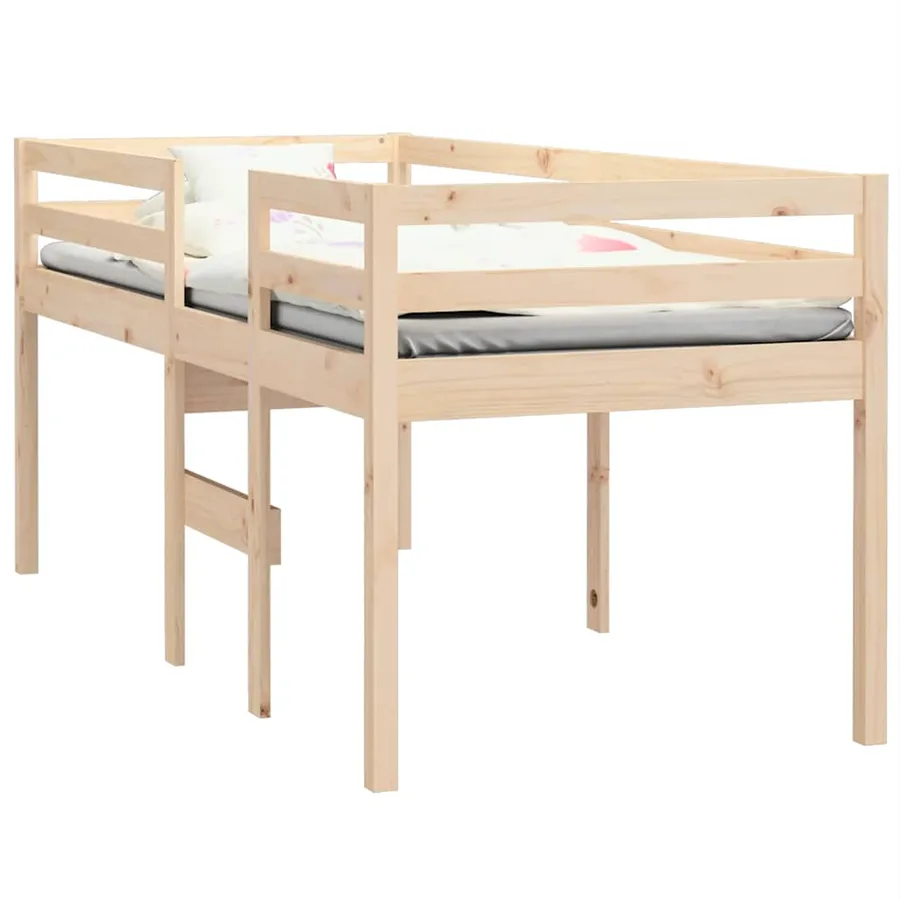 Lit haut sans matelas 80x200 cm bois de pin massif - 3