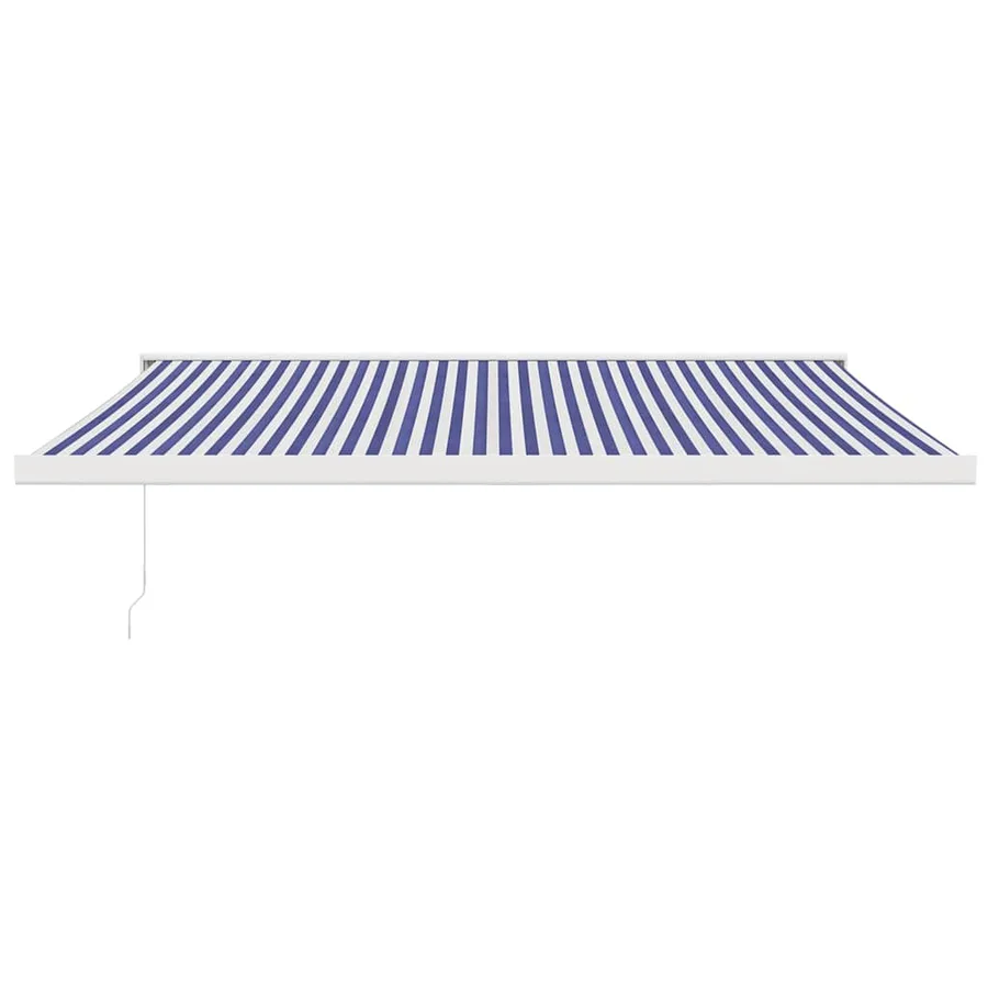 Auvent rétractable bleu et blanc 4x3 m tissu et aluminium - 3