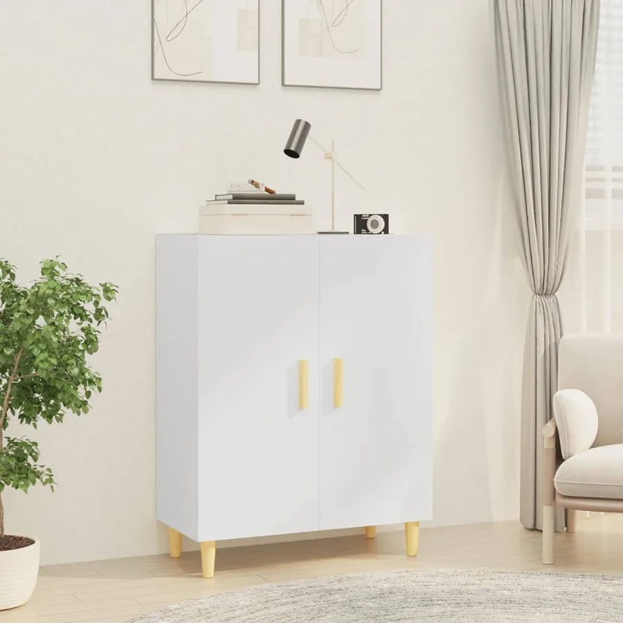 Buffet Blanc 70x34x90 cm Bois d'ingénierie