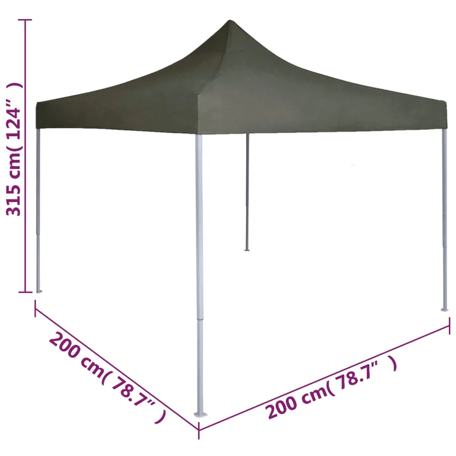 Tente réception pliable professionnelle 2x2 m Acier Anthracite - 9