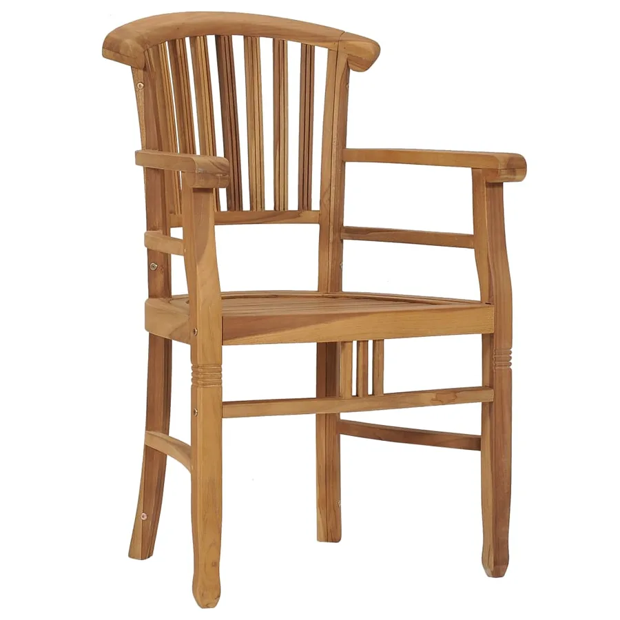 Chaises de jardin lot de 2 Bois de teck solide - 2