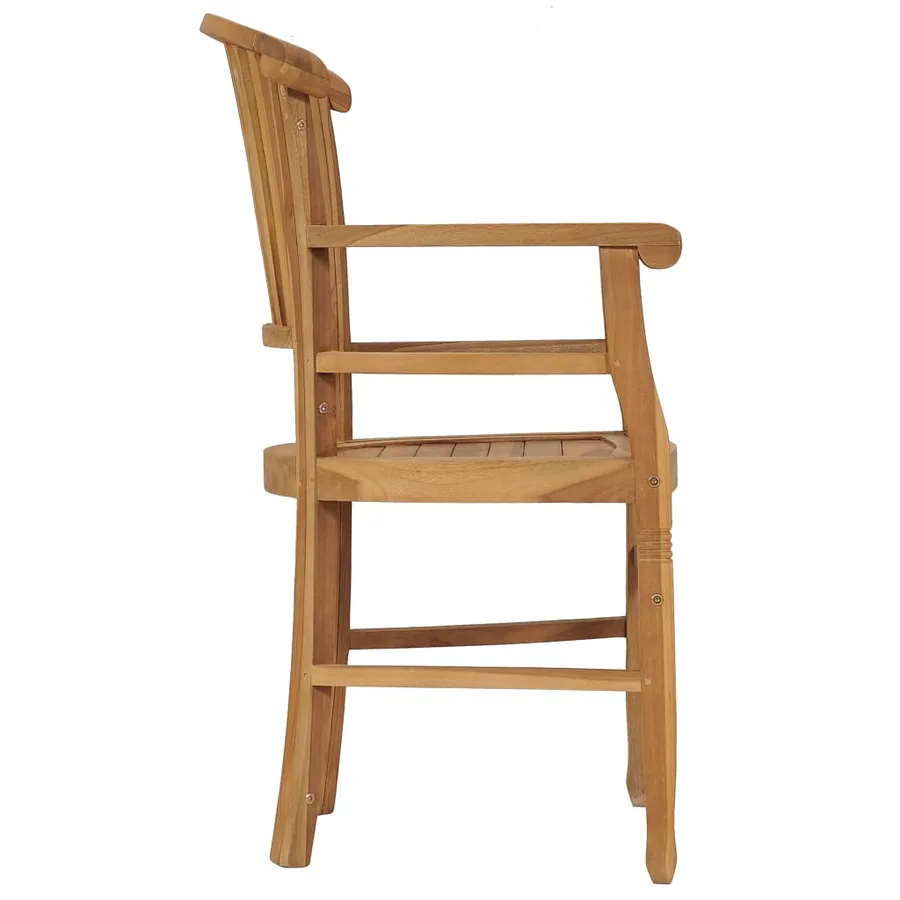 Chaises de jardin lot de 2 Bois de teck solide - 4