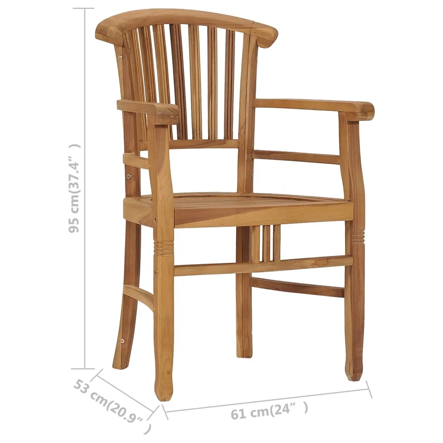Chaises de jardin lot de 2 Bois de teck solide - 8