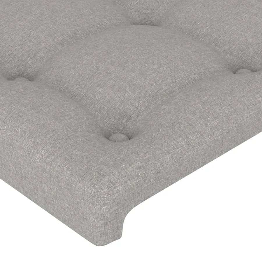 Cadre de lit sans matelas gris clair 200x200 cm tissu - 10