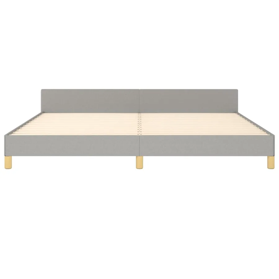 Cadre de lit sans matelas gris clair 200x200 cm tissu - 6