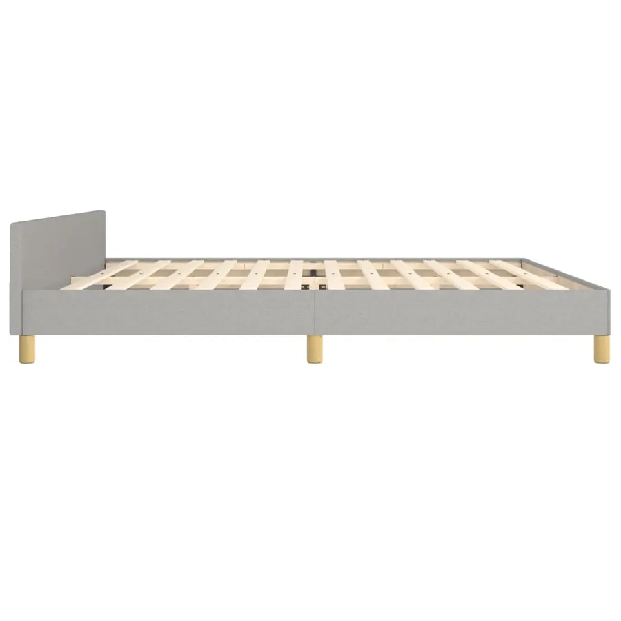 Cadre de lit sans matelas gris clair 200x200 cm tissu - 7