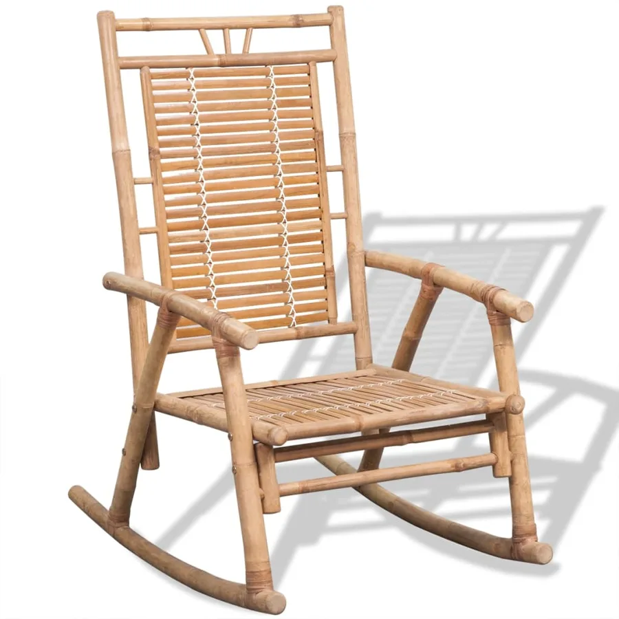 Chaise à bascule en bambou - 5