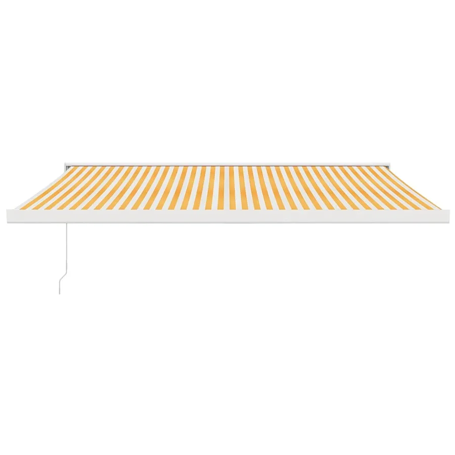 Auvent rétractable jaune et blanc 4x3 m tissu et aluminium - 3