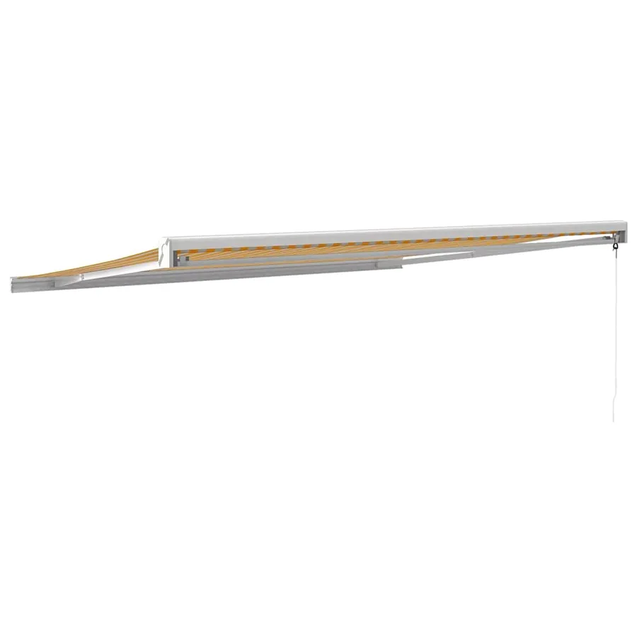 Auvent rétractable jaune et blanc 4x3 m tissu et aluminium - 5