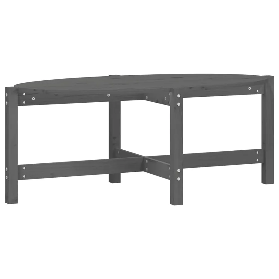 Table basse Gris 118x63x45 cm Bois massif de pin - 2