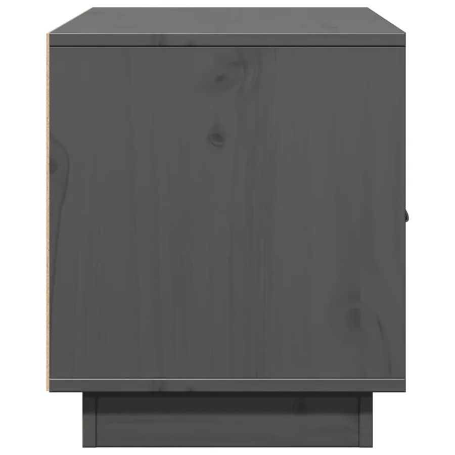 Meuble TV Gris 80x34x40 cm Bois de pin massif - 6