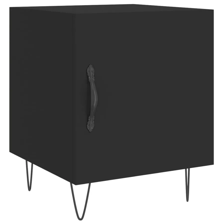 Table de chevet noir 40x40x50 cm bois d’ingénierie - 2