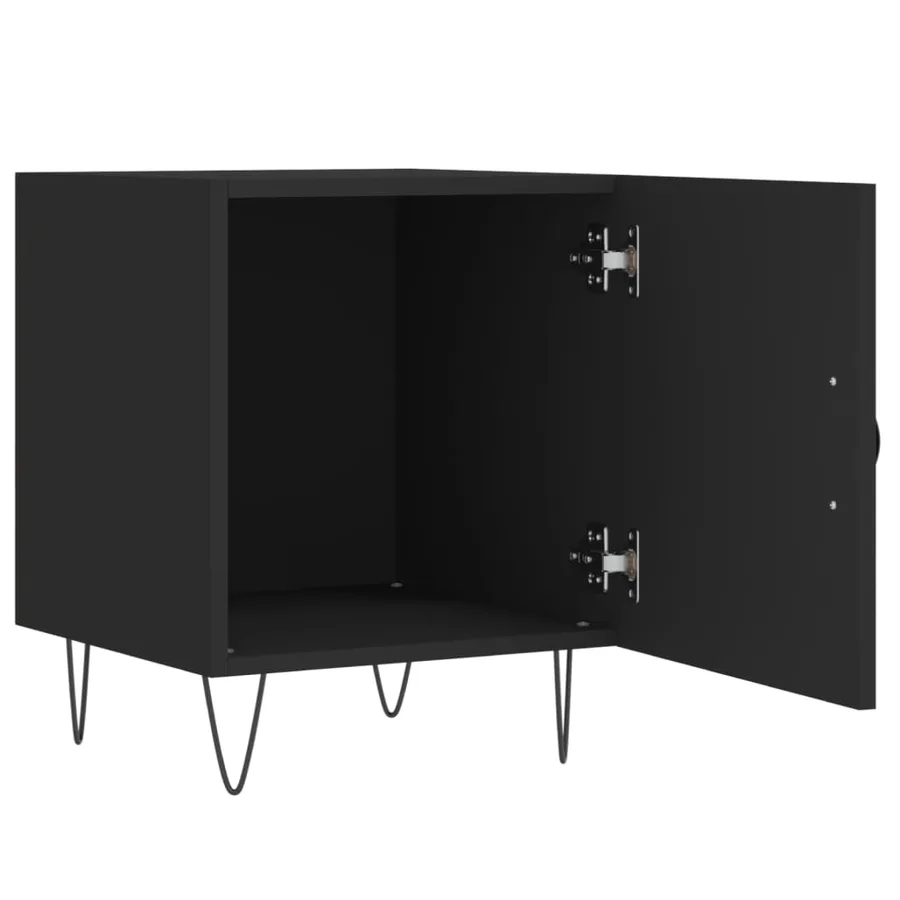Table de chevet noir 40x40x50 cm bois d’ingénierie - 5