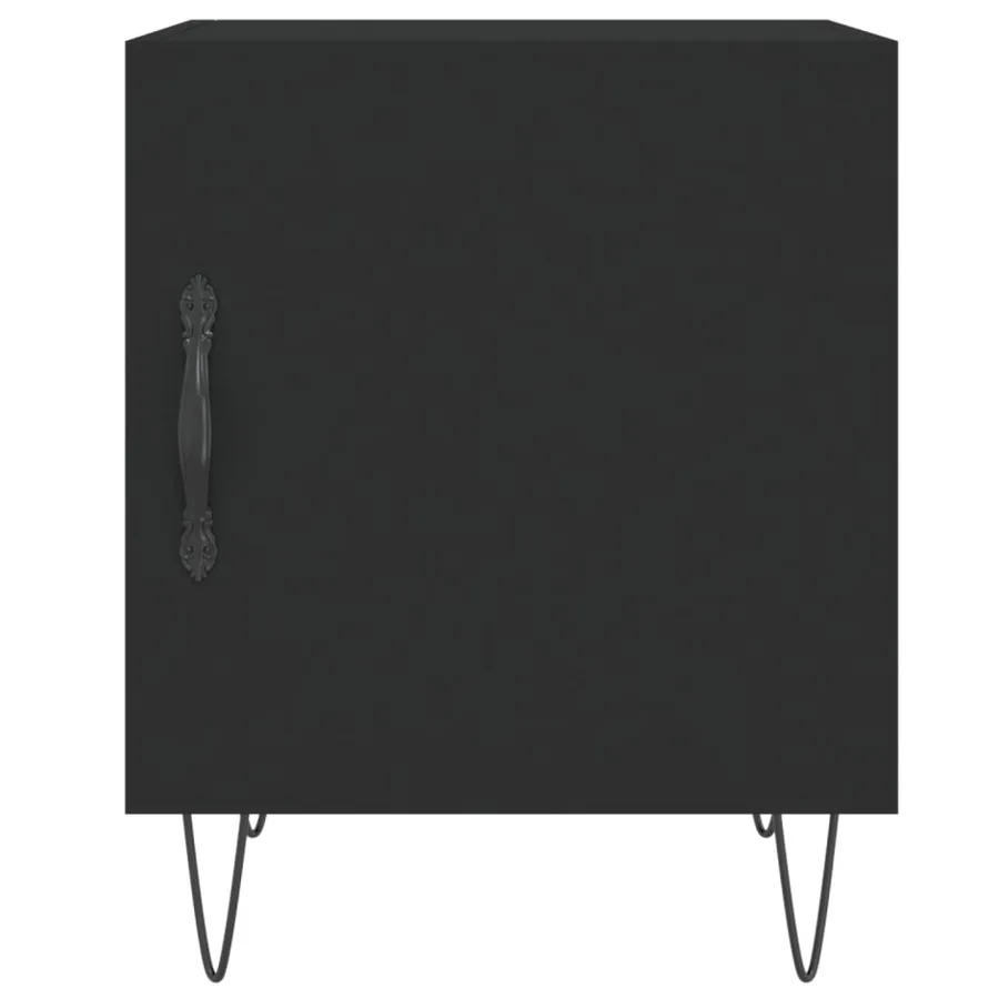 Table de chevet noir 40x40x50 cm bois d’ingénierie - 6
