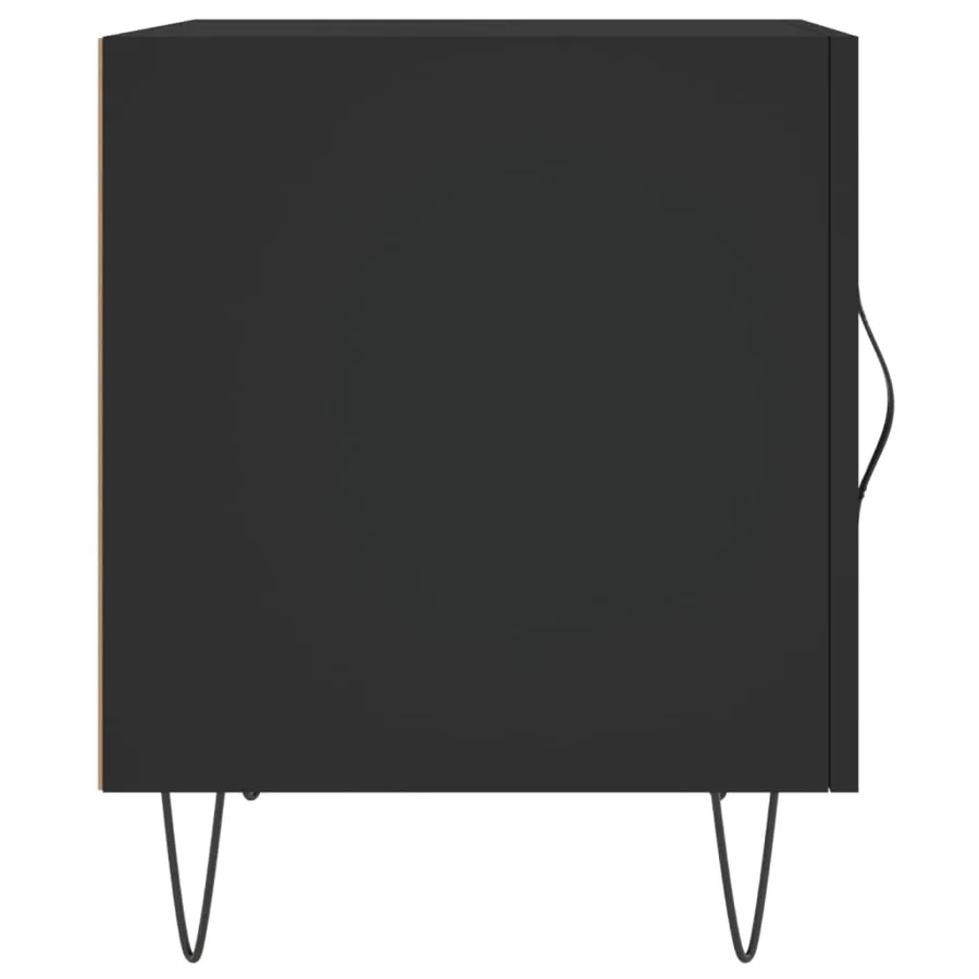 Table de chevet noir 40x40x50 cm bois d’ingénierie - 7