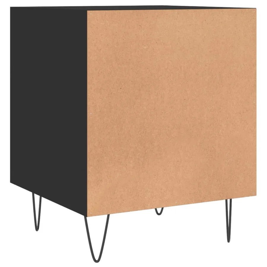 Table de chevet noir 40x40x50 cm bois d’ingénierie - 8