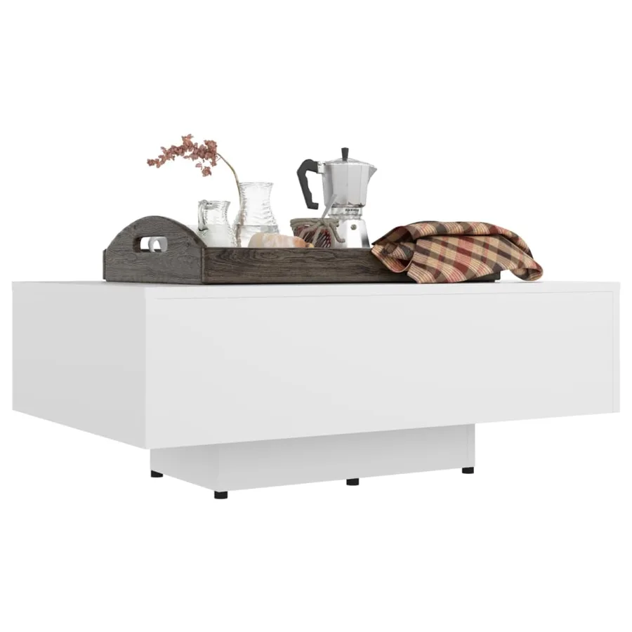Table basse Blanc 85x55x31 cm Bois d'ingénierie - 5