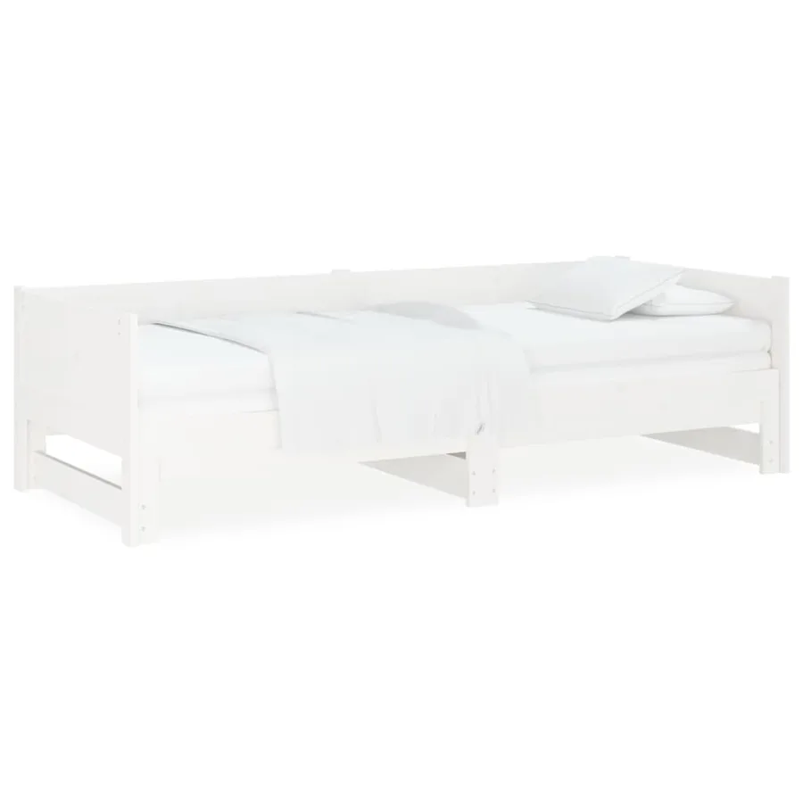 Lit coulissant sans matelas blanc 2x(90x190) cm - 2