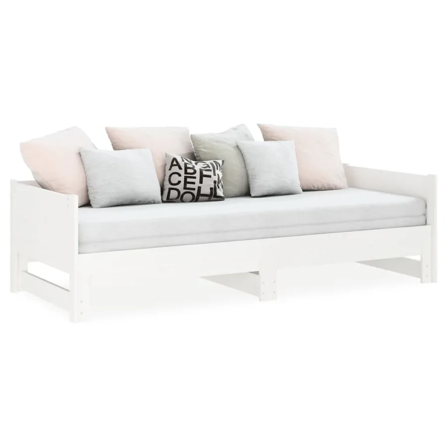 Lit coulissant sans matelas blanc 2x(90x190) cm - 3