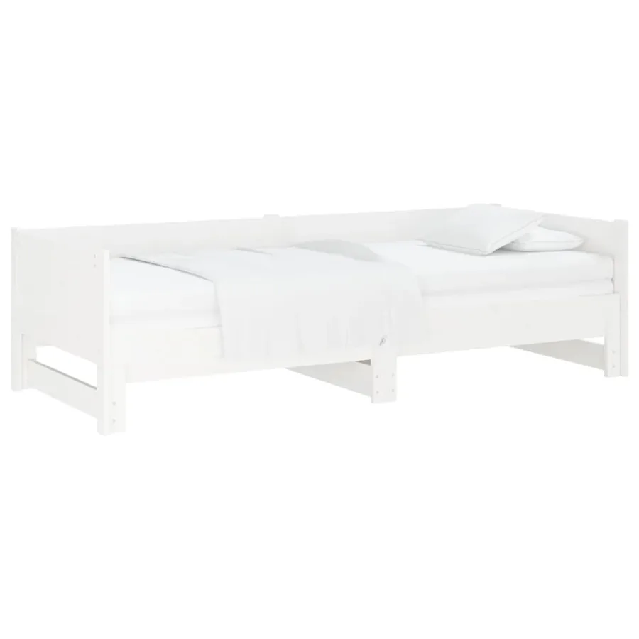 Lit coulissant sans matelas blanc 2x(90x190) cm - 4