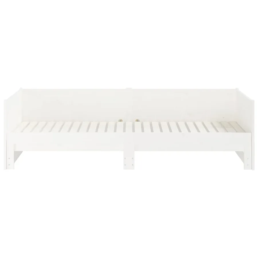 Lit coulissant sans matelas blanc 2x(90x190) cm - 5