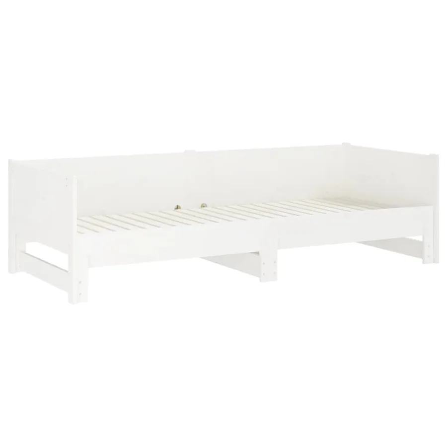 Lit coulissant sans matelas blanc 2x(90x190) cm - 6